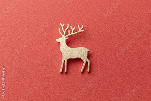 Elegant deer silhouette against vibrant coral background adds ch