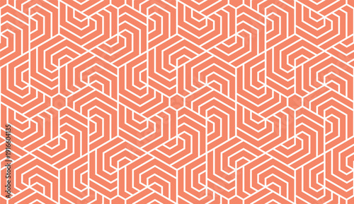 Abstract geometric pattern with stripes, lines. Seamless vector background. White and pink ornament. Simple lattice graphic design