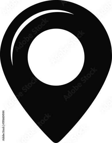 silhouette modern navigation pin point icon user interface vector design