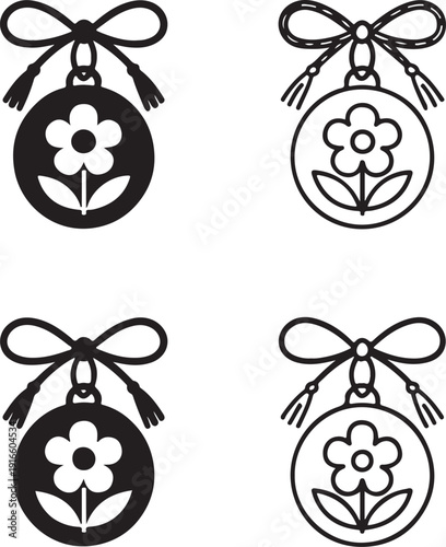 Isolated Martisor Floral Charm Icon, showcasing Martisor Floral Charm designs, promoting Martisor Floral Charm recognition, celebrating Martisor Floral Charm tradition