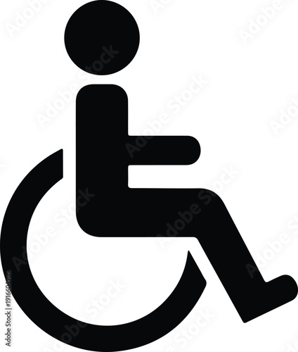silhouette universal handicapped access sign icon pictogram element vector design