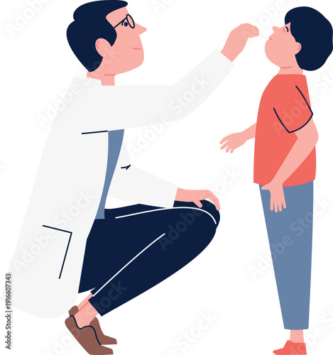 Doctor check up kid. Pediatrician exam. Patient visit