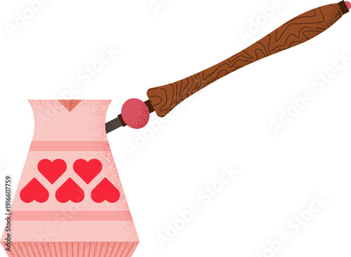 Cezve color icon. Coffee making in traditional eastern style