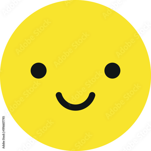 Smiling emoji. Yellow grinning face. Cheer symbol