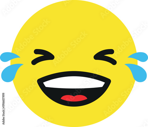Face with tears of joy. Laughing happy emotion icon