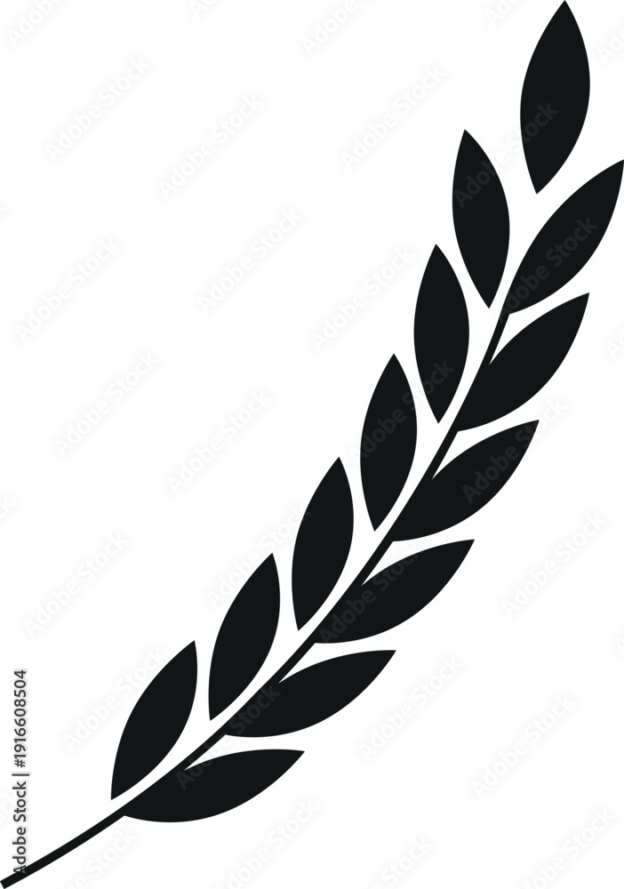 Fototapeta premium Spikelet black symbol. Organic farm agriculture icon