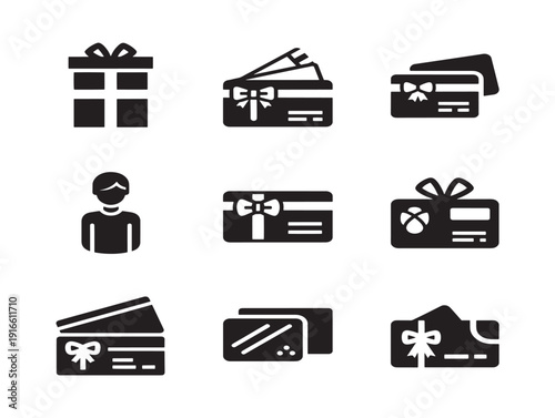 Modern gift card silhouette collection for festive retail promotions