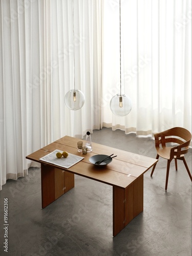 modern luxury dining room interior, 3d render