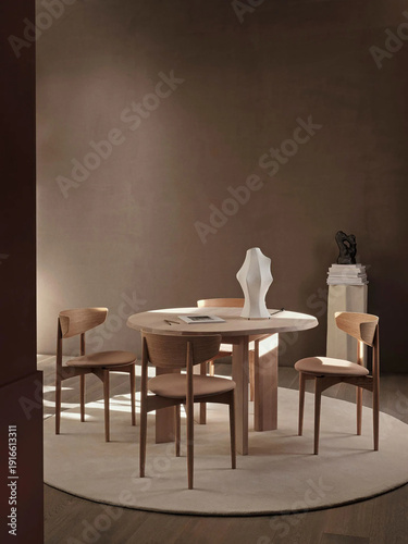 modern luxury dining room interior, 3d render