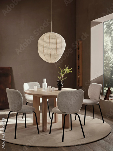 modern luxury dining room interior, 3d render