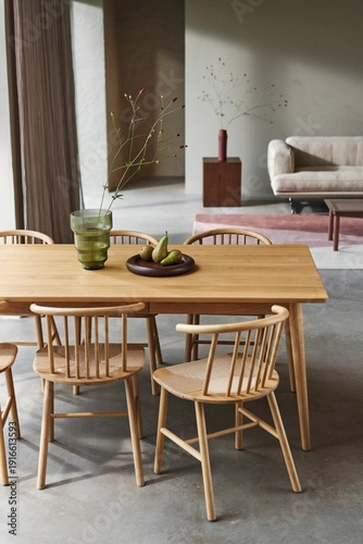 modern luxury dining room interior, 3d render