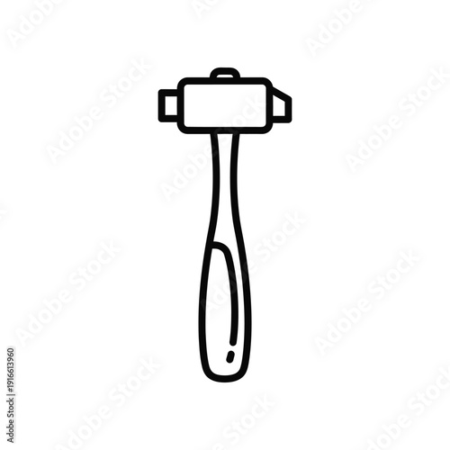 A classic blacksmith's hammer with a curved claw design on its handle