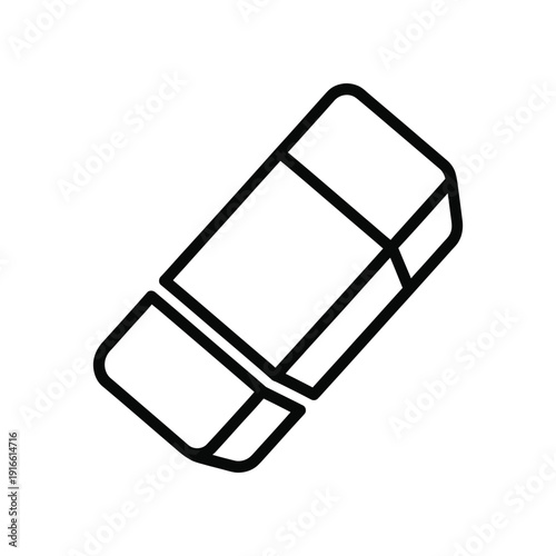 A simple line drawing of an eraser attached to the end of a pencil
