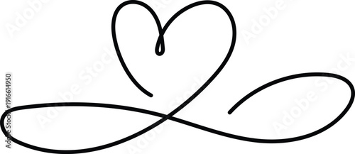  minimalist design and romance day valentine Continuous line vector heart divider drawing illustrating love and connection