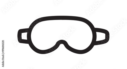 Simple black and white outline icon representing protective eyewear such as goggles or safety glasses