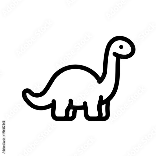 minimalist brontosaurus long neck dinosaur vector icon