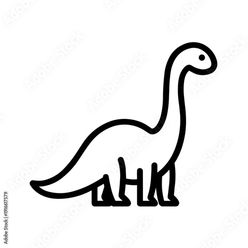 minimalist brontosaurus long neck dinosaur vector icon