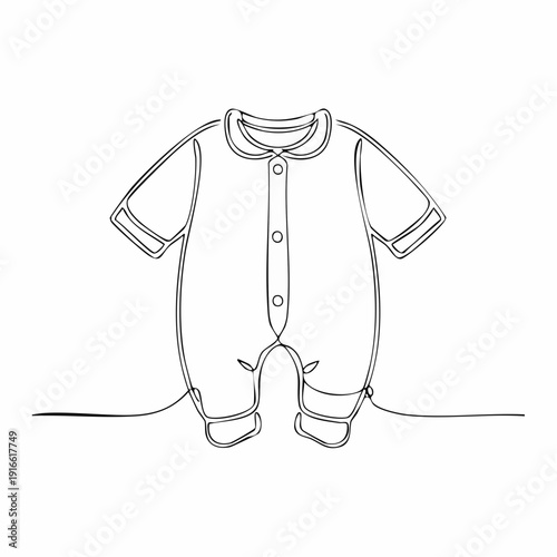 Continuous lines, baby clothes line art vector illustration background editable stroke.