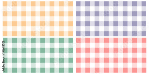 cute pattern for picnic blanket design. Pastel multicolored tartan check plaid graphic for tablecloth, oilcloth, other modern everyday spring summer fashion Easter holiday textile or paper print.
