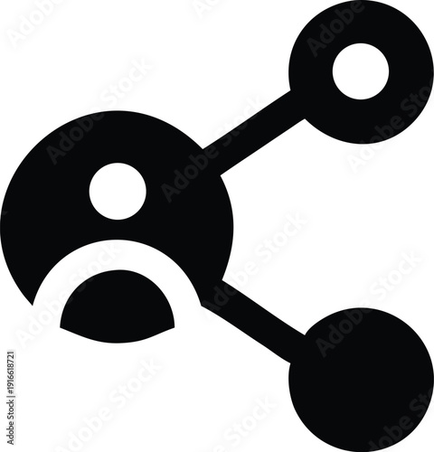 Modern icon representing the concept of social sharing and connectivity