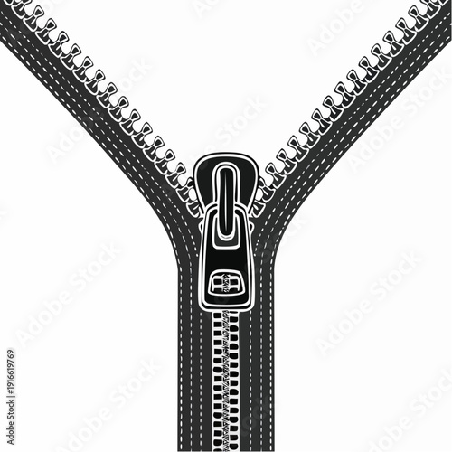 zipper isolated on white, Zipper isolated on transparent background