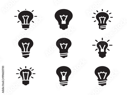 Bright light bulb silhouette with innovative idea concept
