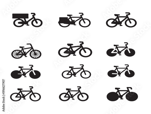 Dynamic courier bike silhouette with express delivery theme