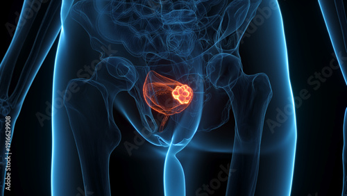 A Detailed 3D Depiction Of Bladder Cancer In A Woman