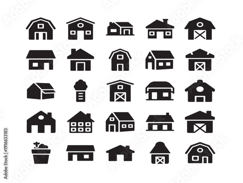 Gorgeous rustic barn house silhouette with elegant countryside charm