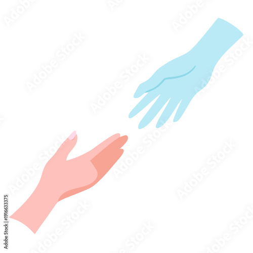 Two Hands Reaching Out, Symbolizing Help, Support, and Connection