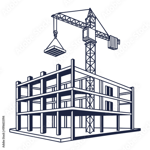 Construction Crane Building Structure with Skeleton Frame