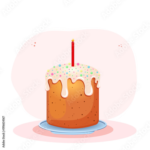 Kulich. Tradition Easter cake.