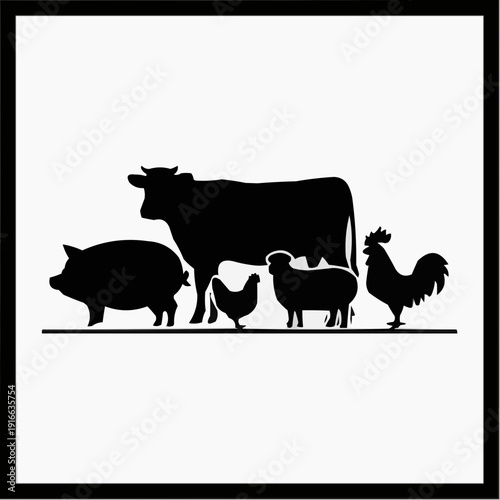 farm animals vector illustration