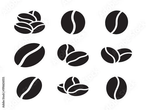 Elegant roasted coffee beans silhouette with modern organic appeal