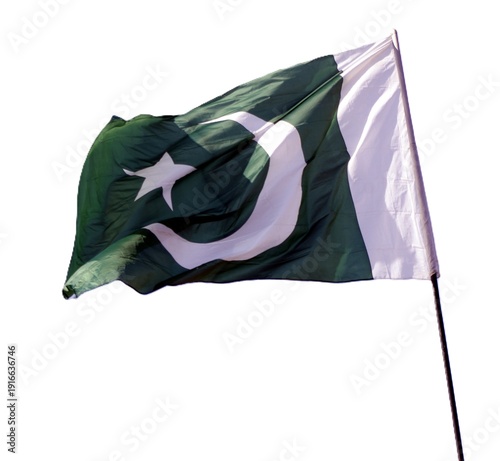 waving colorful national flag of pakistan