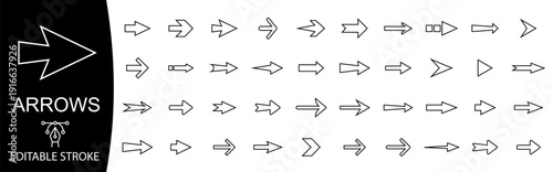 Arrows. Arrow vector icon.  Set arrow icons. Collection arrows sign. Black arrow icon set.  Vector illustration