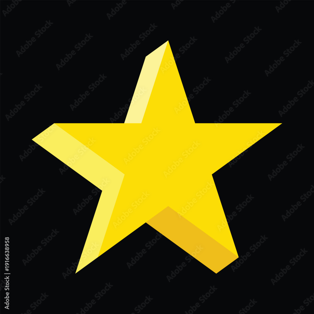 Obraz premium 3d Yellow star Victor Art Illustrations