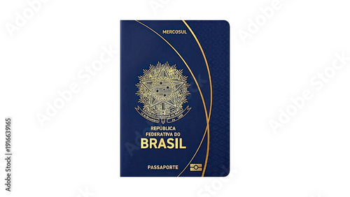 Brazilian passport on transparent background