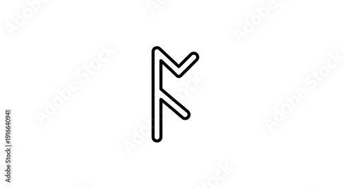Fehu rune symbol illustration depicting wealth and prosperity in traditional belief system