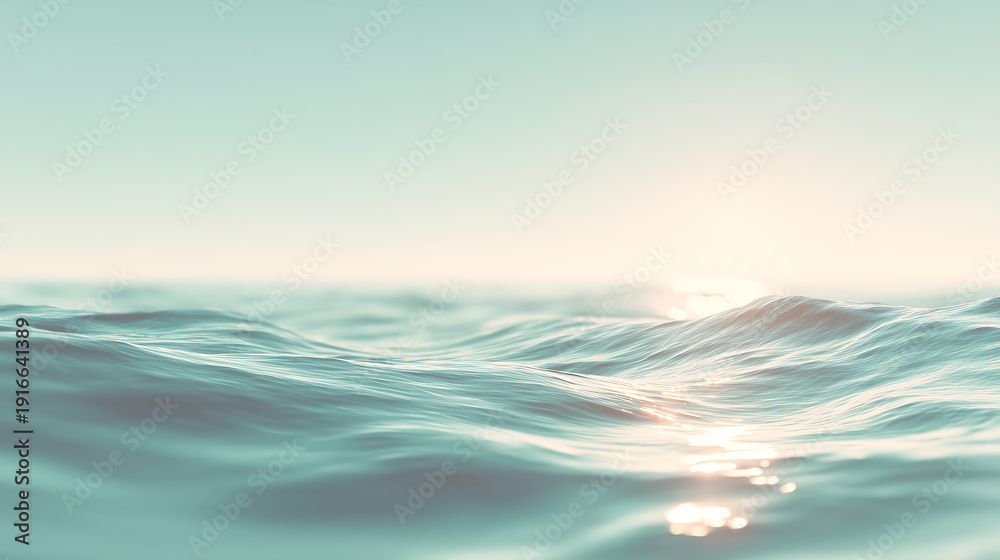 Fototapeta premium Ocean Waves with Soft Light Reflection