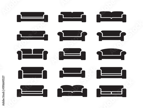 Comfortable sectional sofa silhouette in stylish home setting