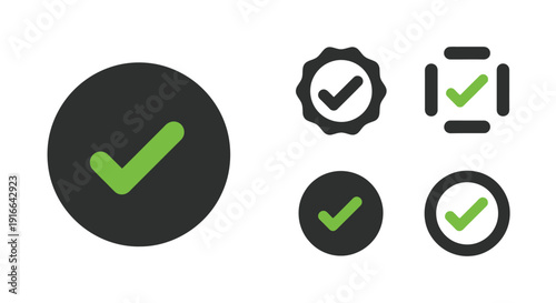 Green checkmark icons in varying styles a simple graphic silhouette Free Download Green checkmark icons in varying styles a simple graphic silhouette - GFXLoad