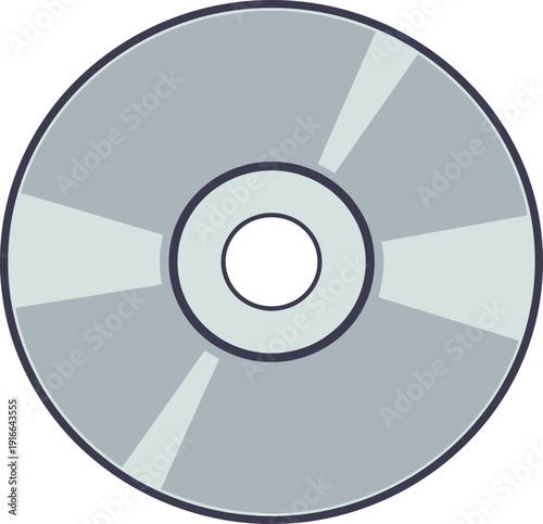 Y2K Flat Design Portable CD Player Icon