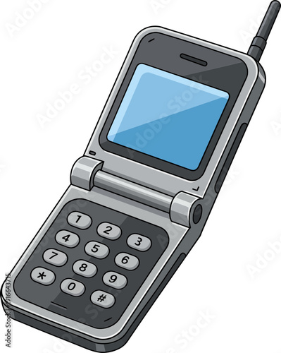 Flat Design Y2K Flip Phone Icon
