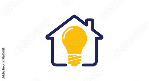 Bright Idea House Symbol Innovation Concept.