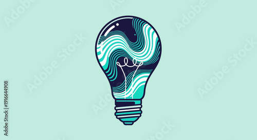 Abstract Swirling Light Bulb Idea Concept.