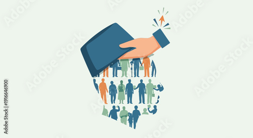 Hand Erasing People Silhouette from Human Head Outline.