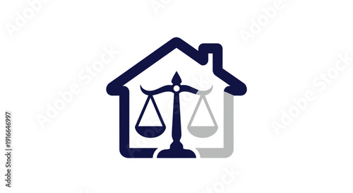 House Law Symbol Scales of Justice Legal Concept.