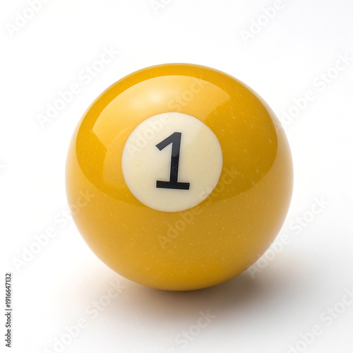 pool ball number one on transparent background	
