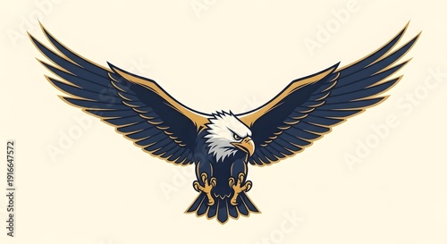 Eagle Graphic Design Illustration with Open Wings